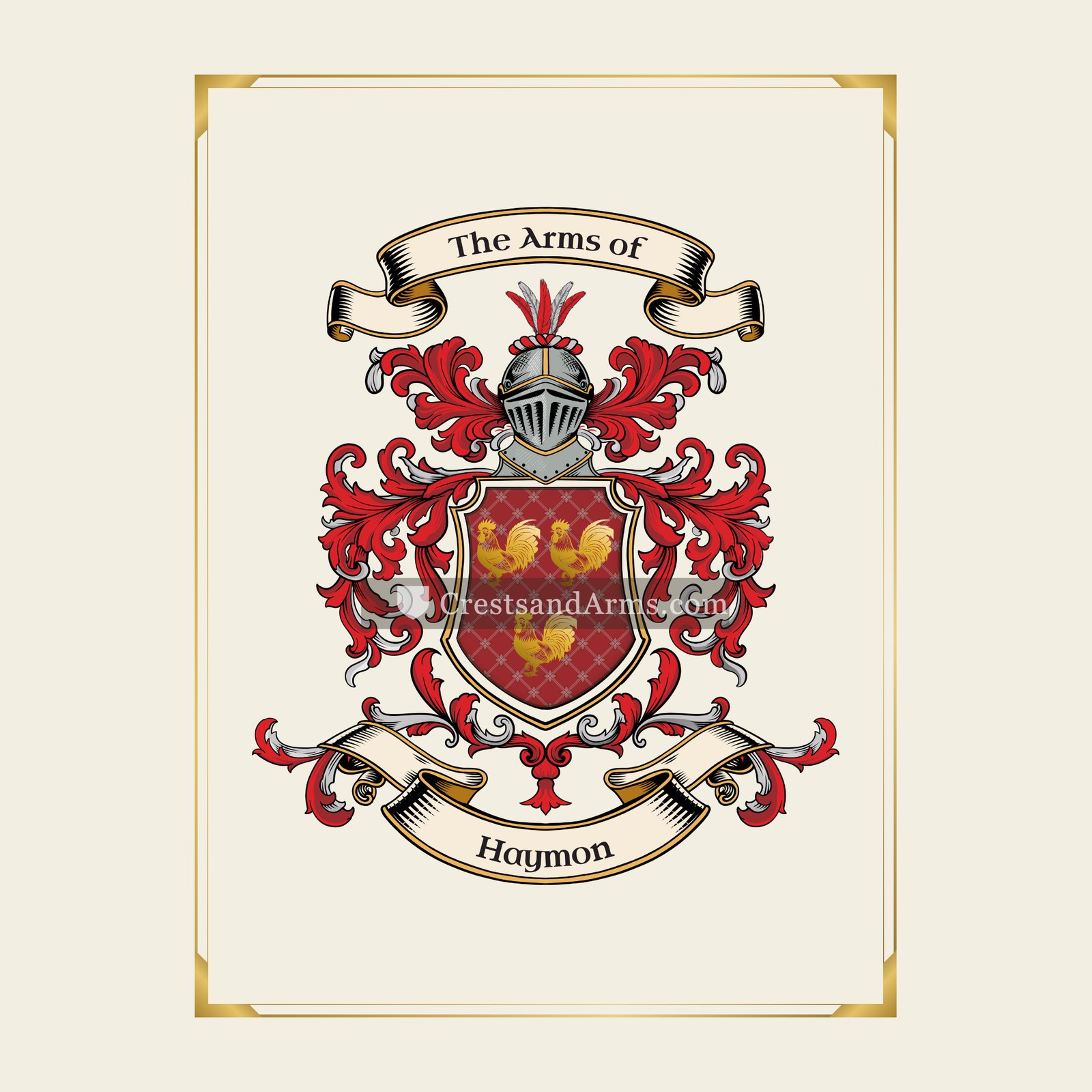 With gold border