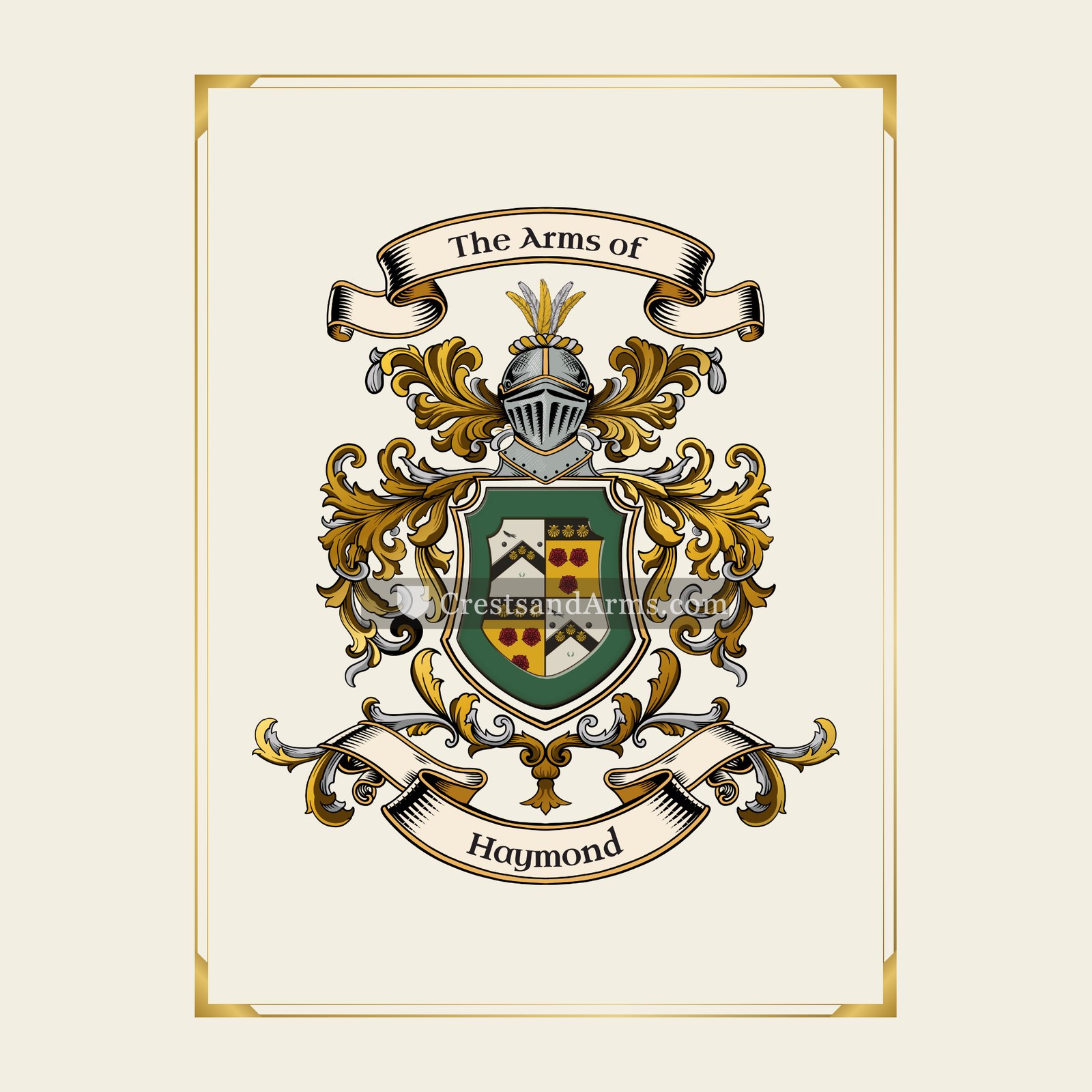 With gold border