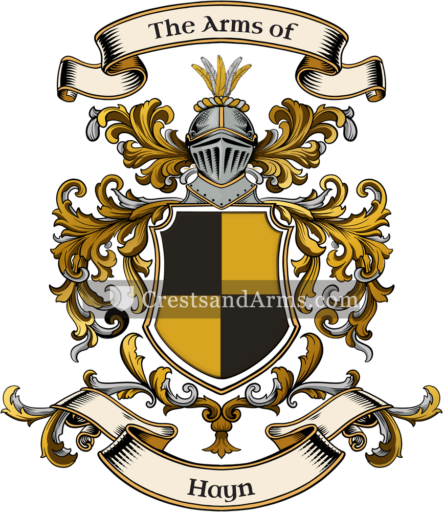 The Hayn coat of arms, drawn from the recorded blazon
