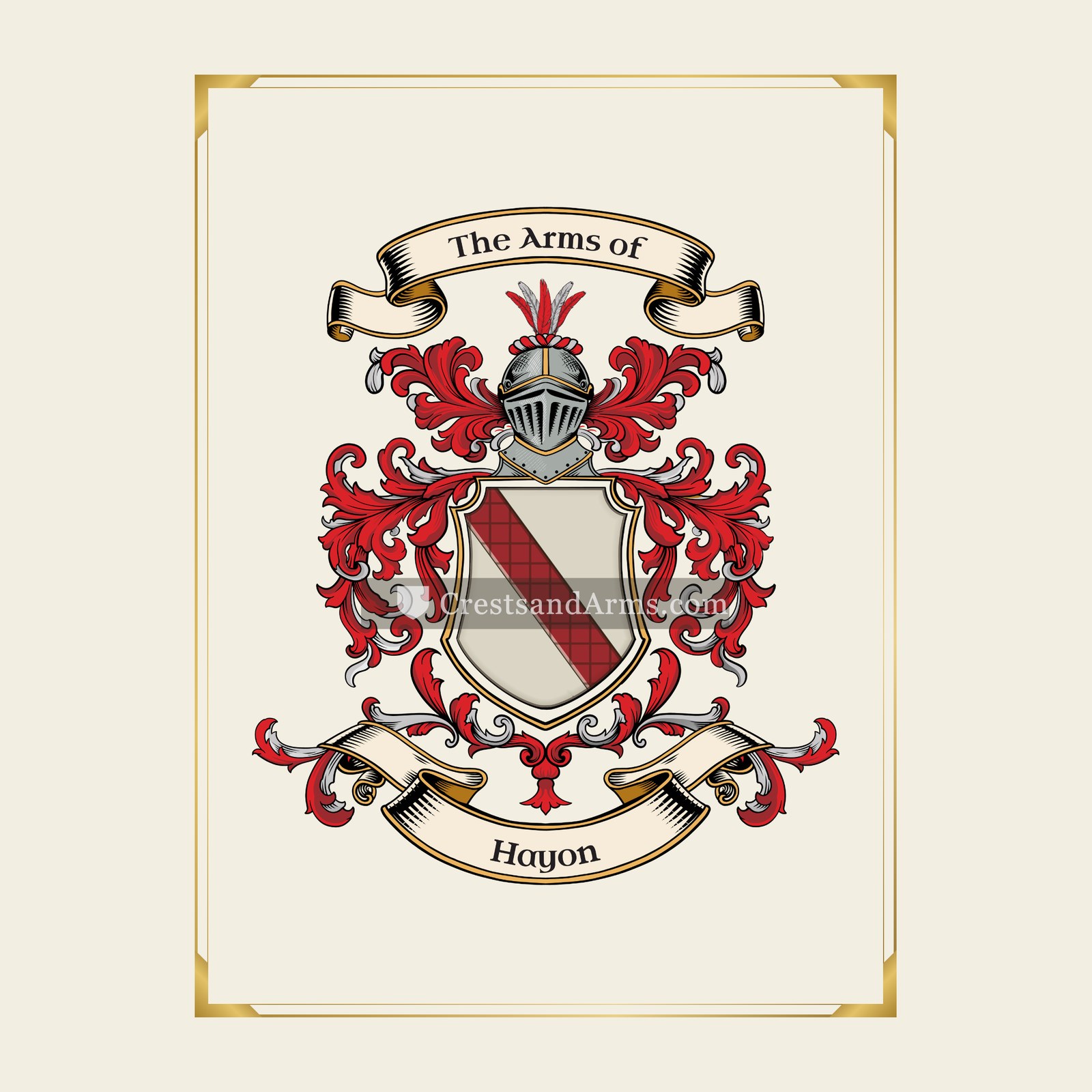 With gold border