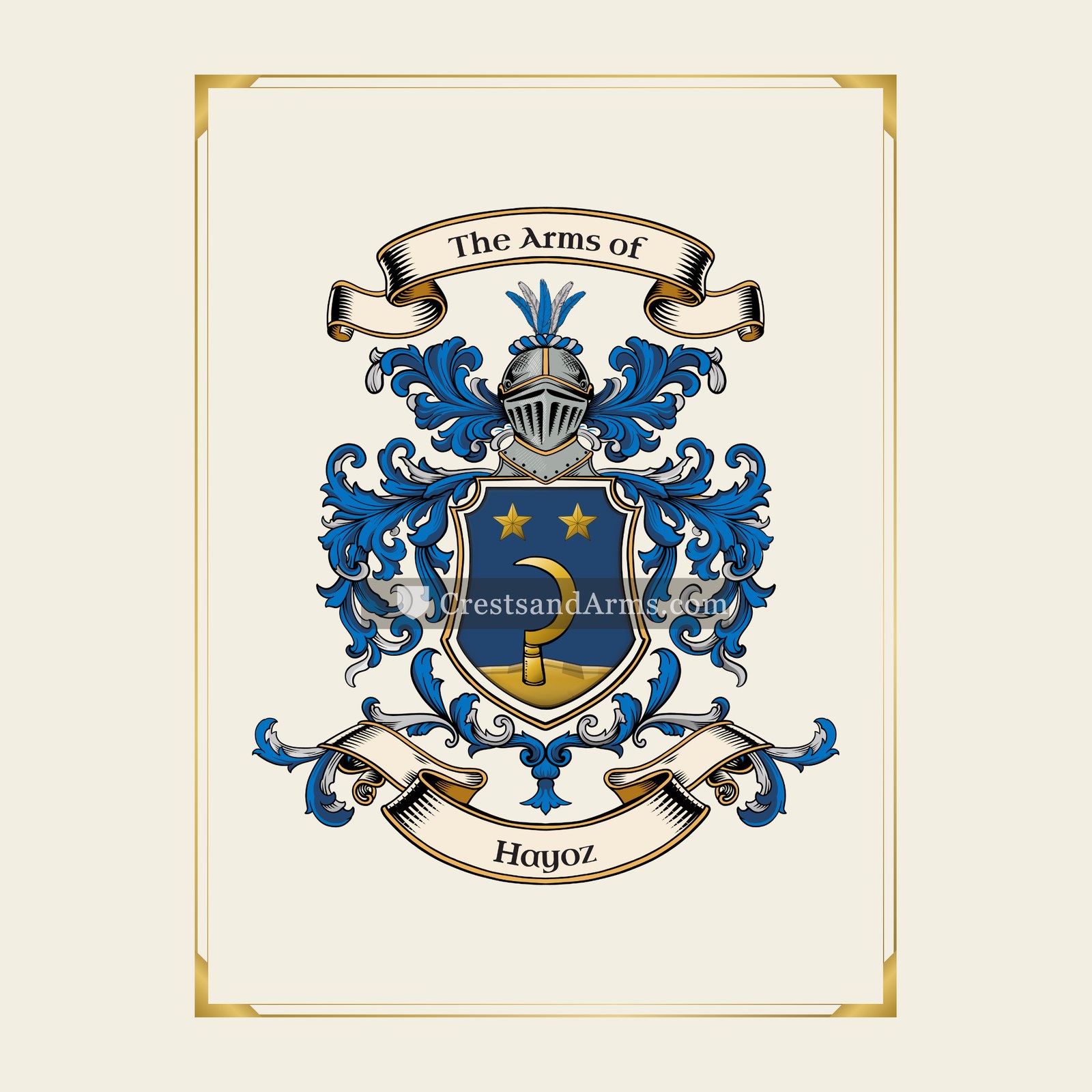 With gold border