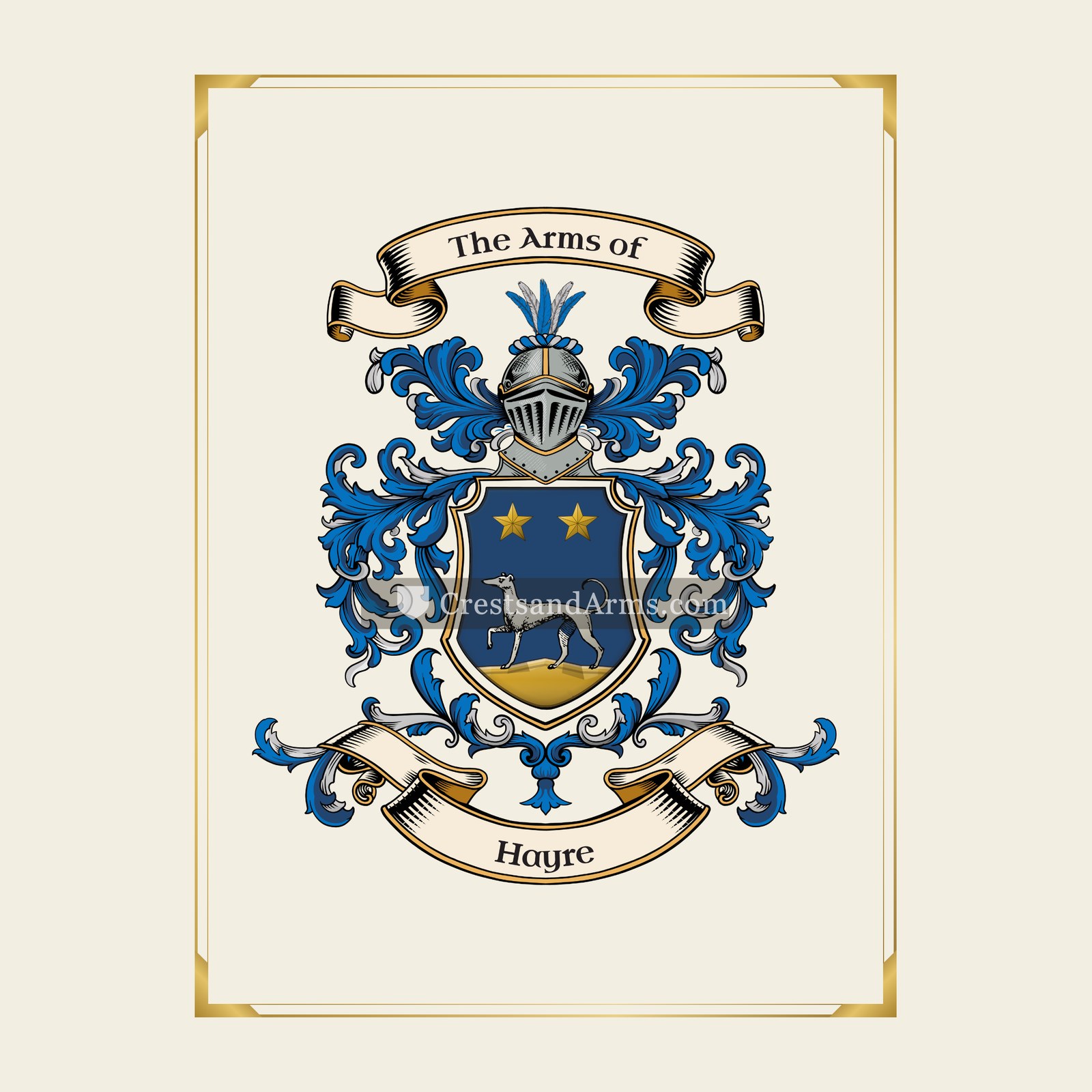 With gold border