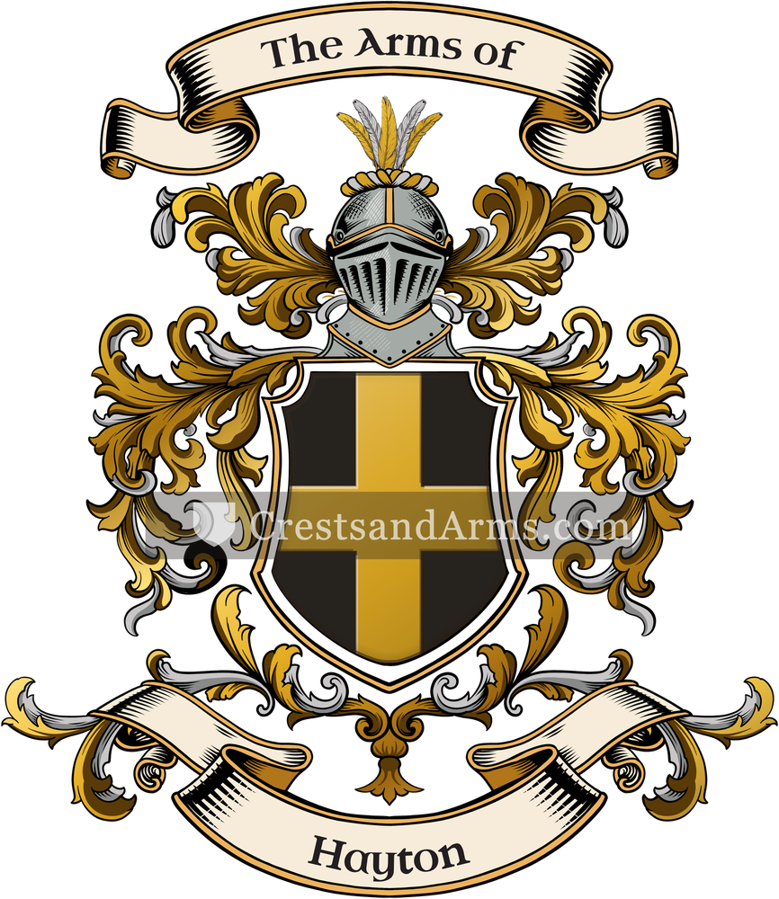 The Hayton coat of arms, drawn from the recorded blazon