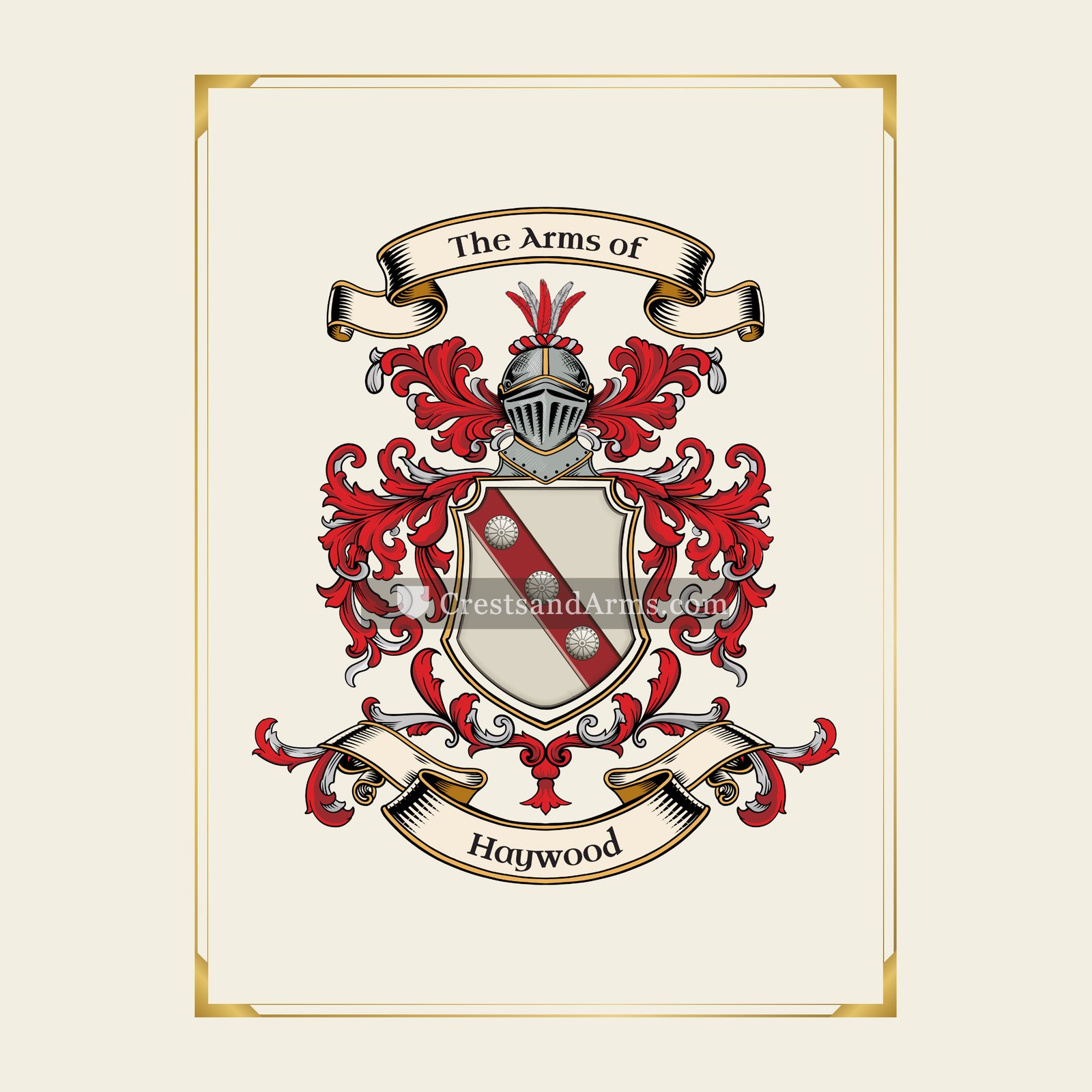 With gold border