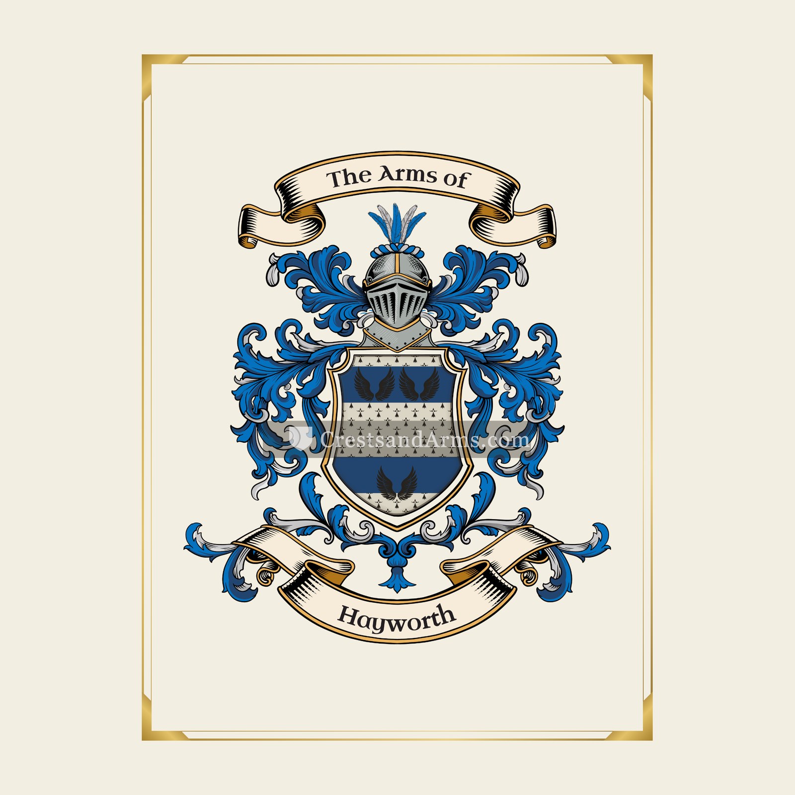 With gold border