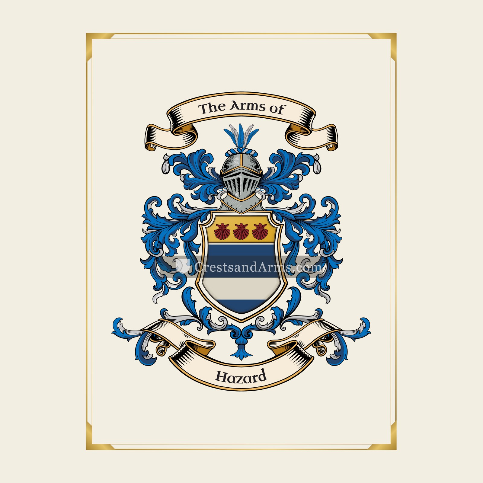With gold border