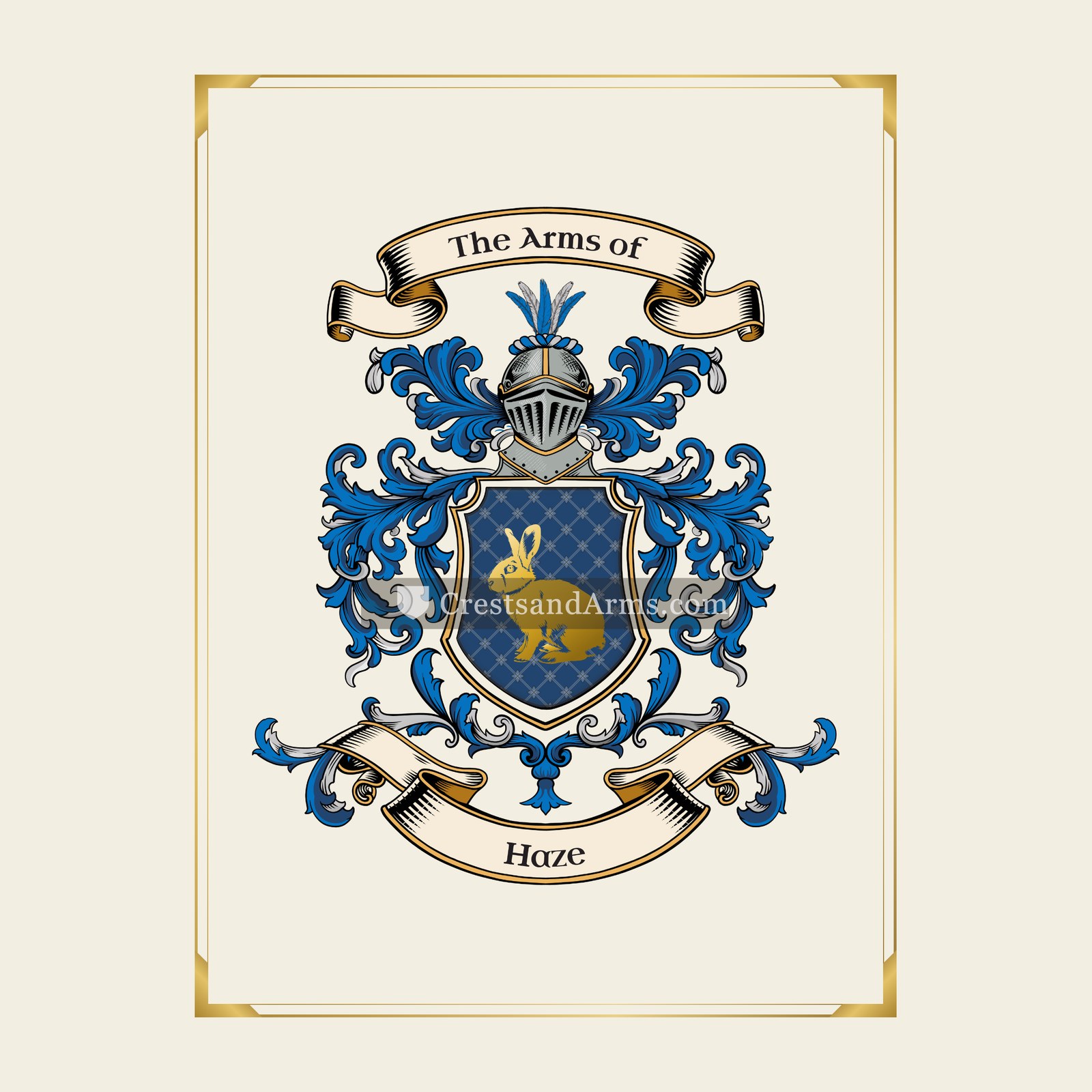 With gold border