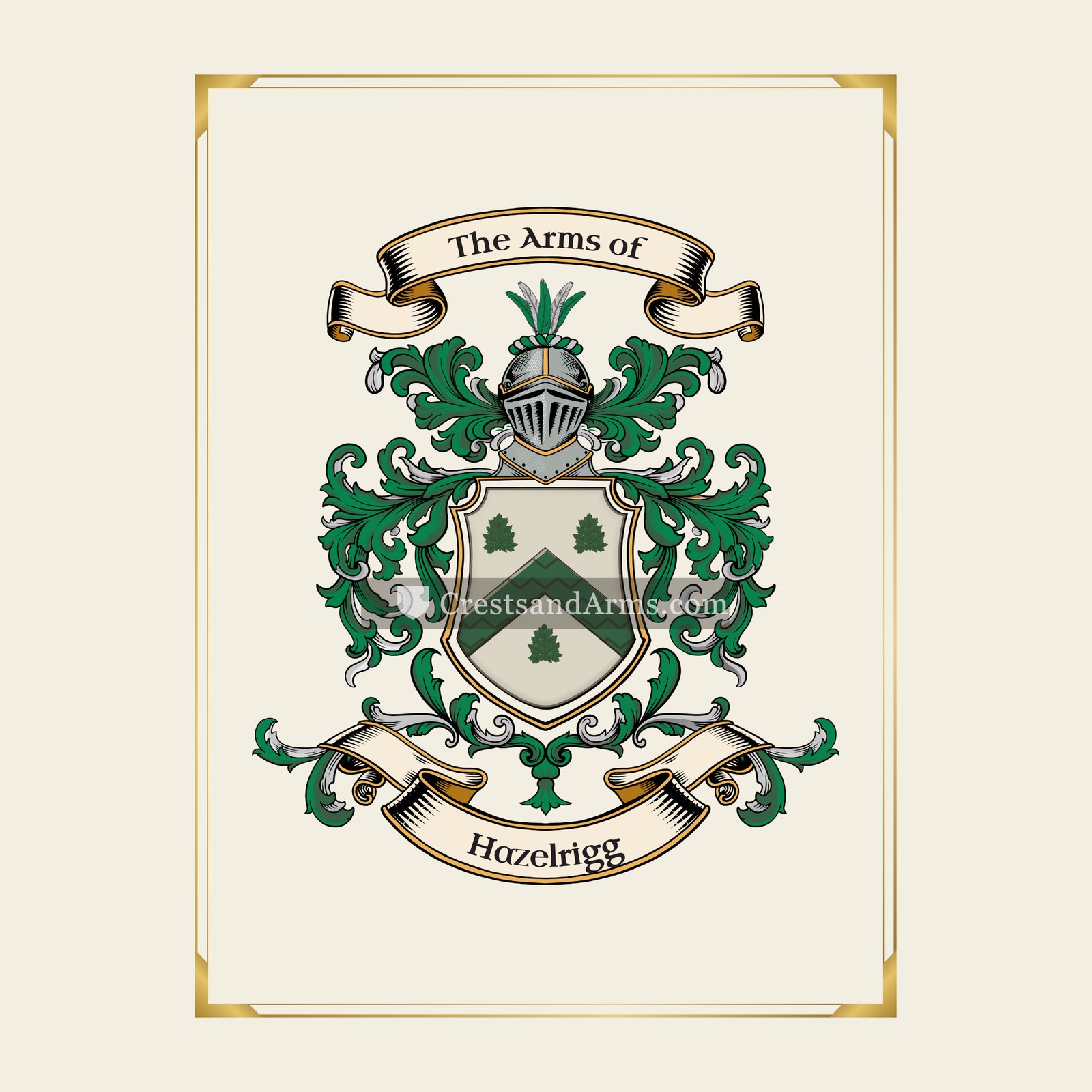 With gold border