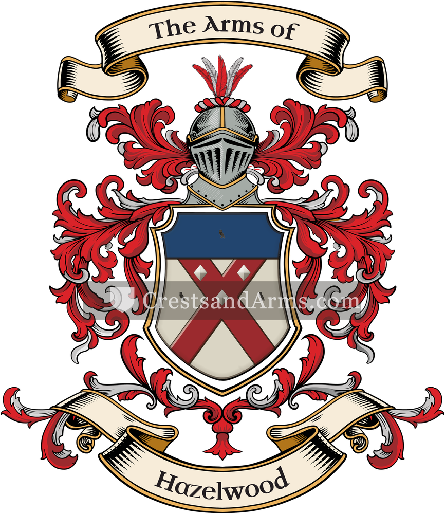 The Hazelwood coat of arms, drawn from the recorded blazon