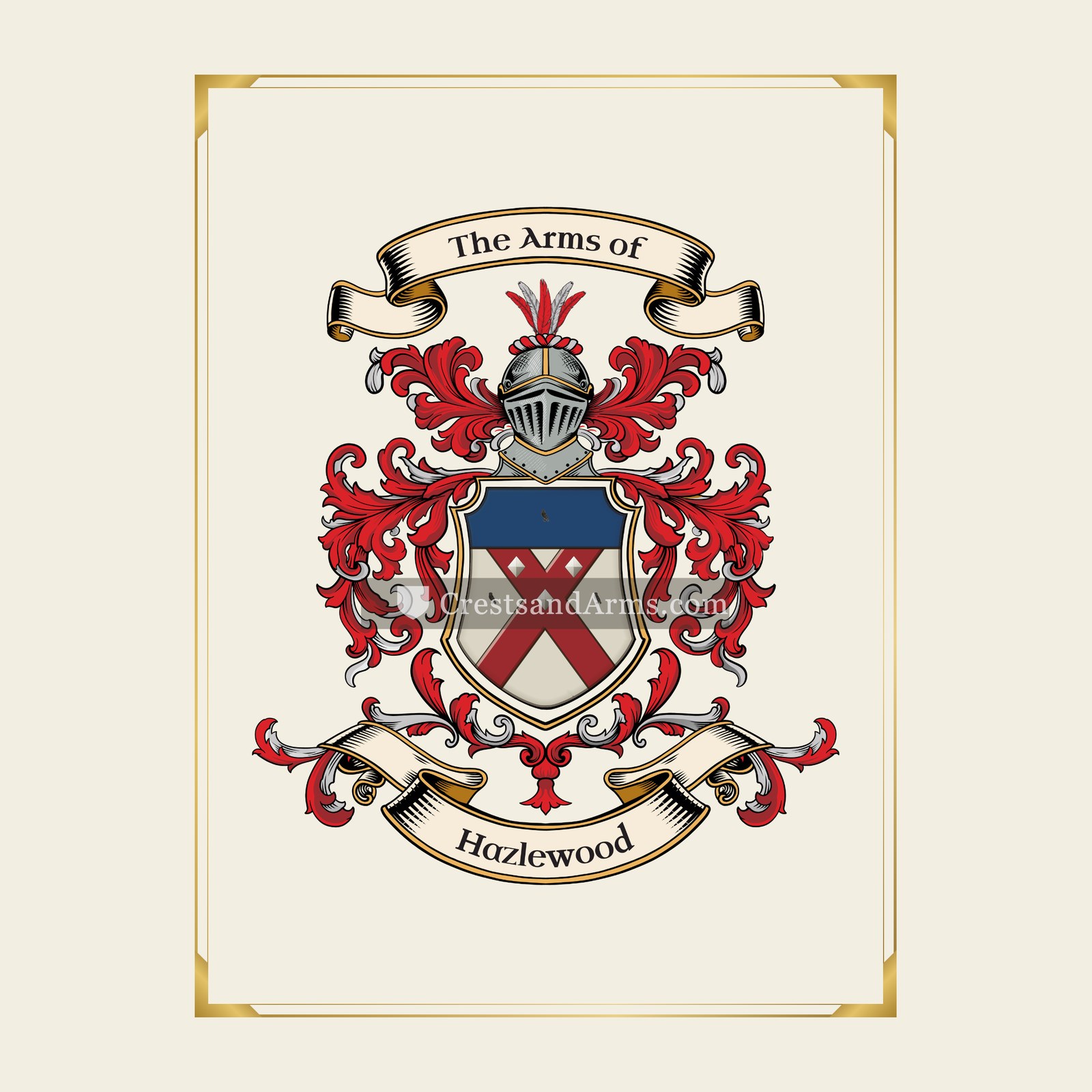 With gold border