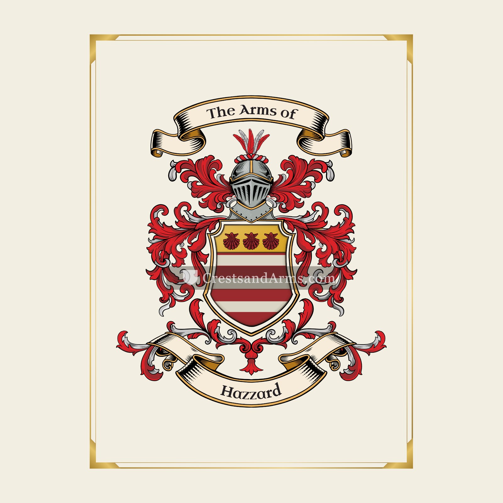 With gold border