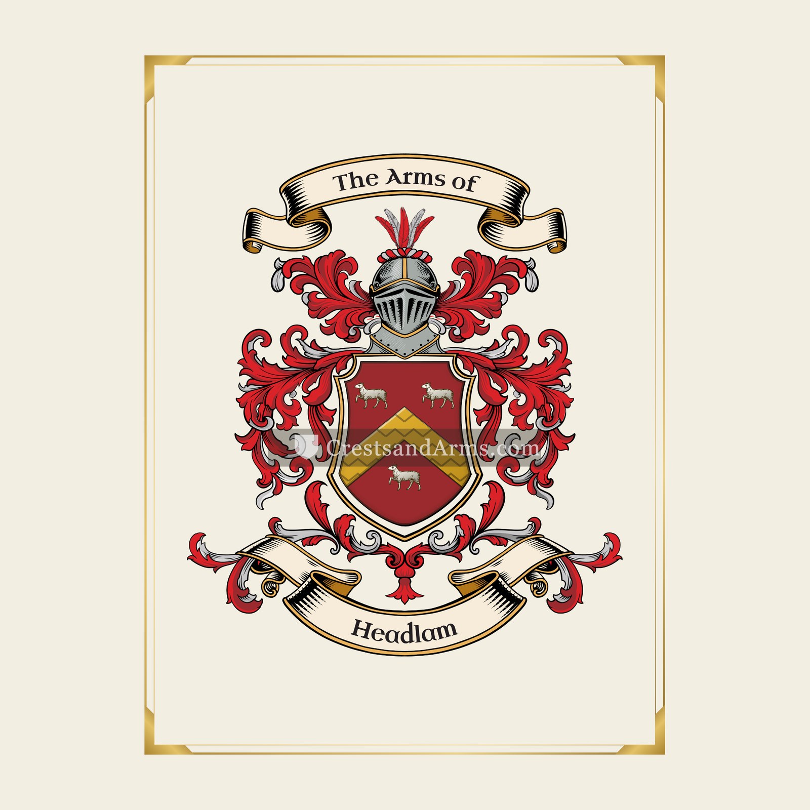 With gold border