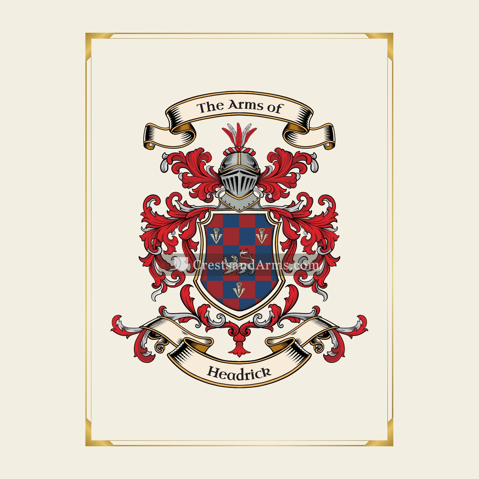 With gold border
