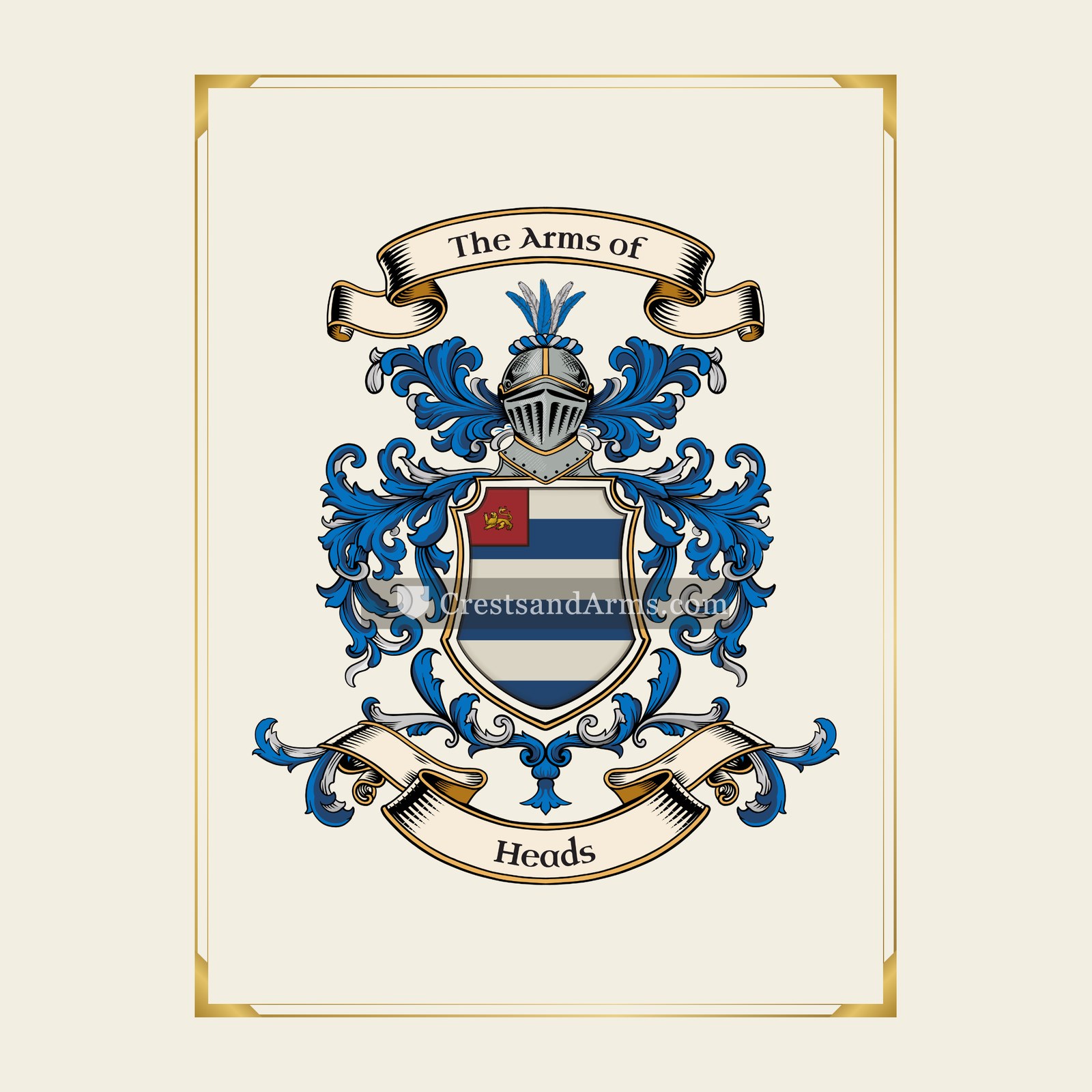 With gold border