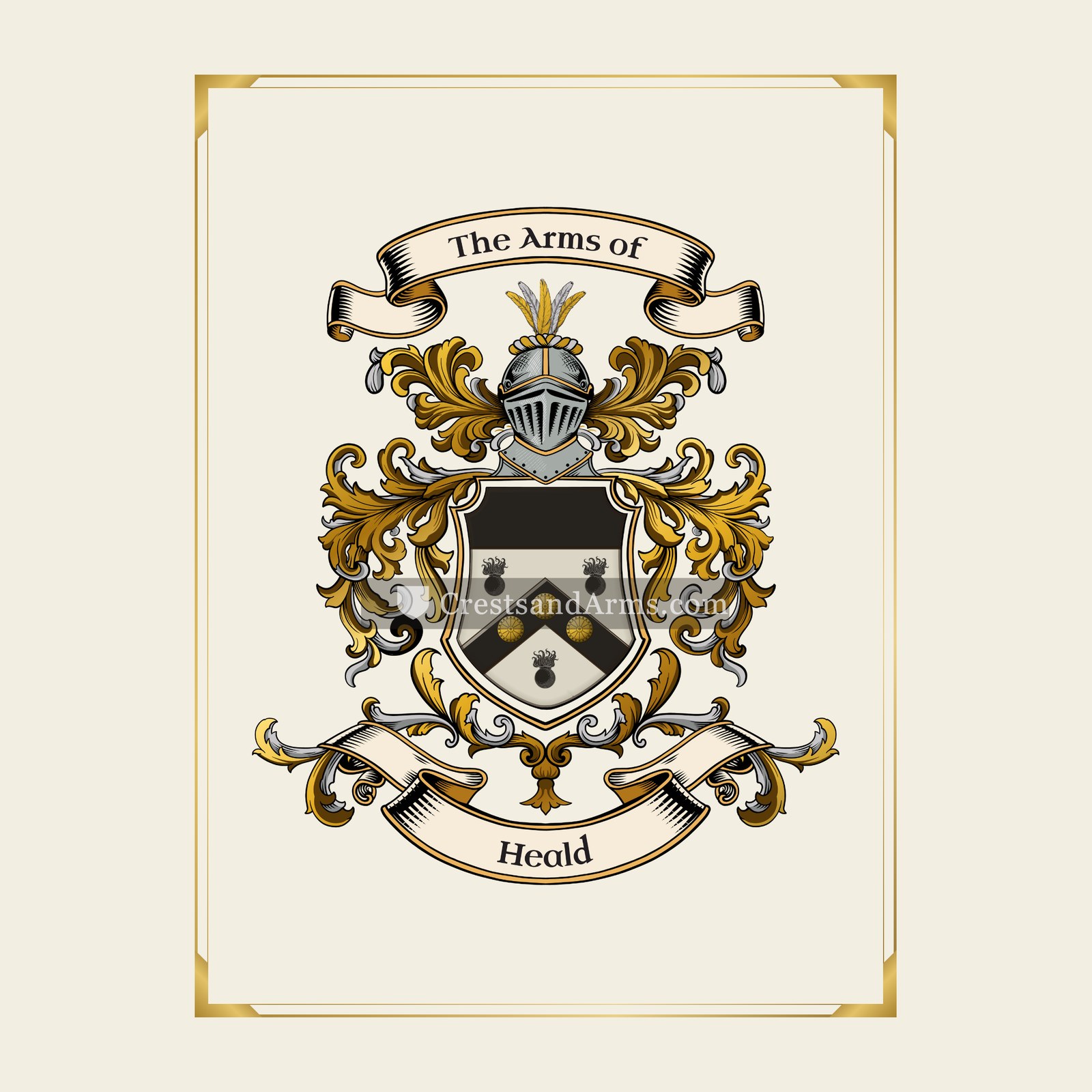 With gold border