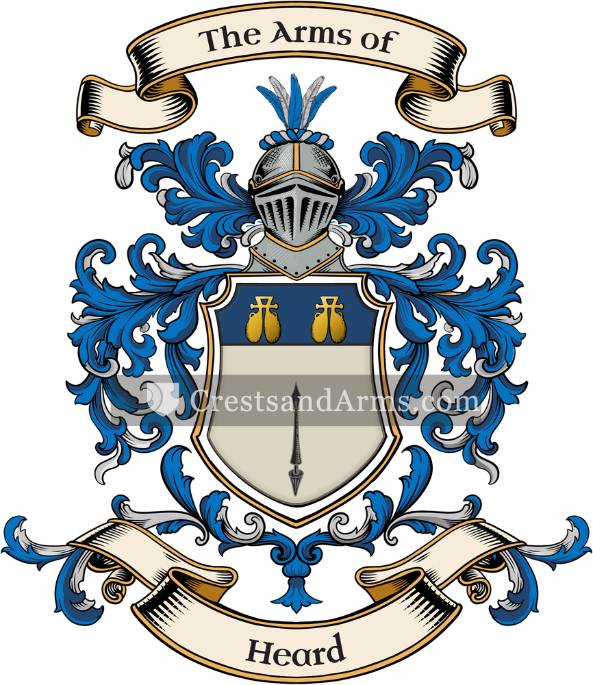 The Heard coat of arms, drawn from the recorded blazon