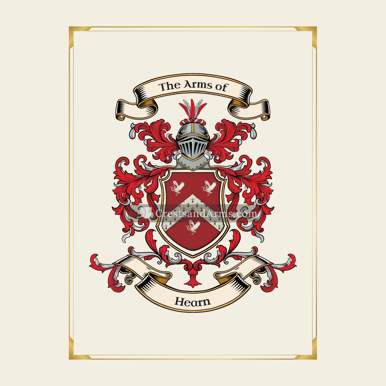 With gold border