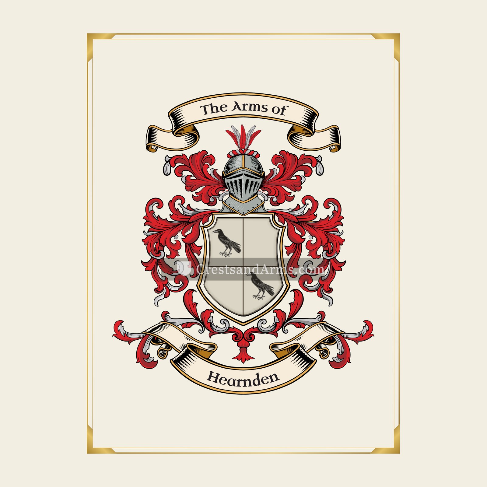 With gold border