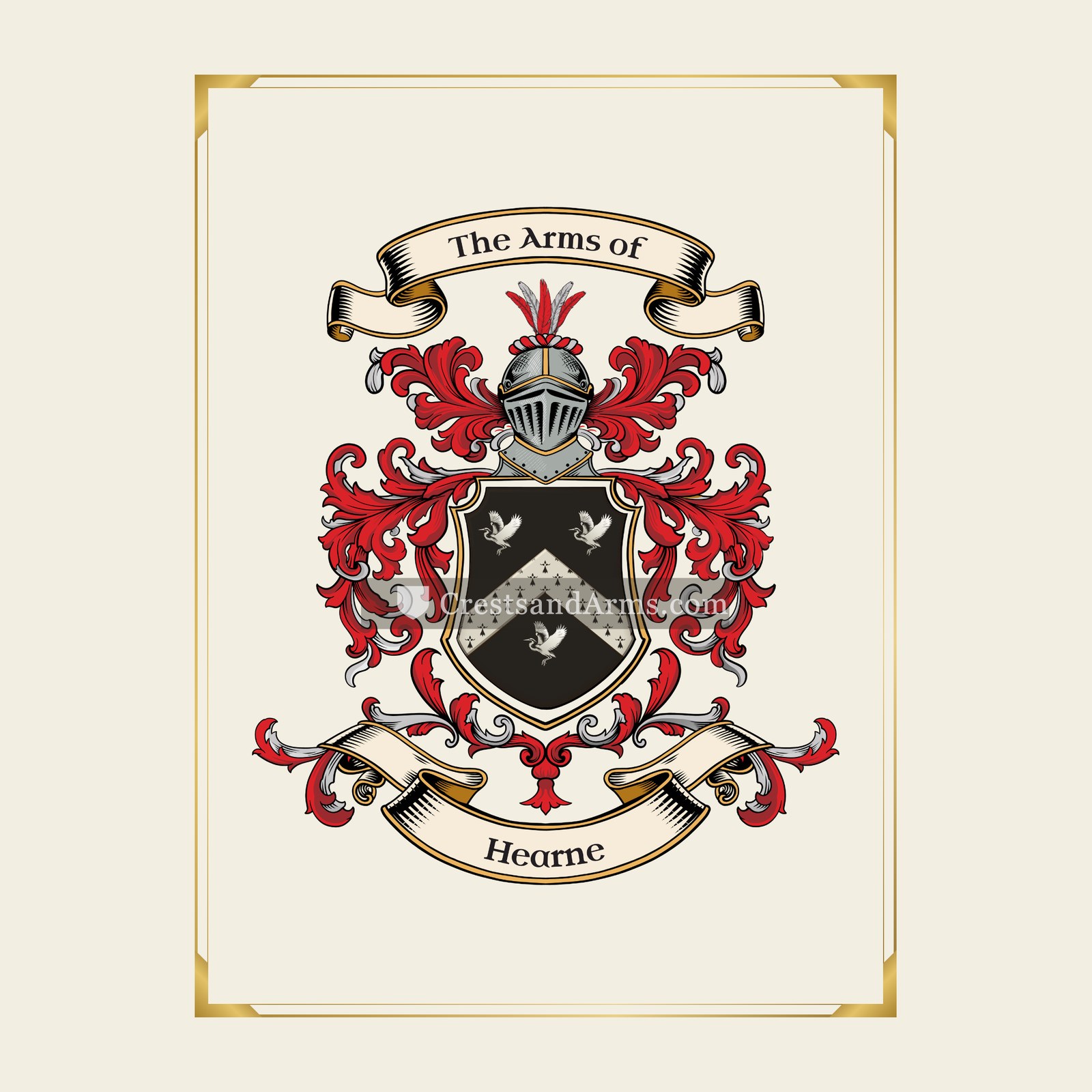 With gold border