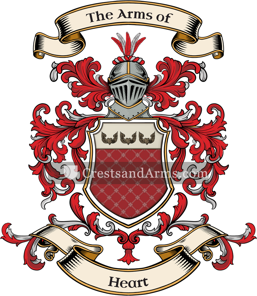 The Heart coat of arms, drawn from the recorded blazon