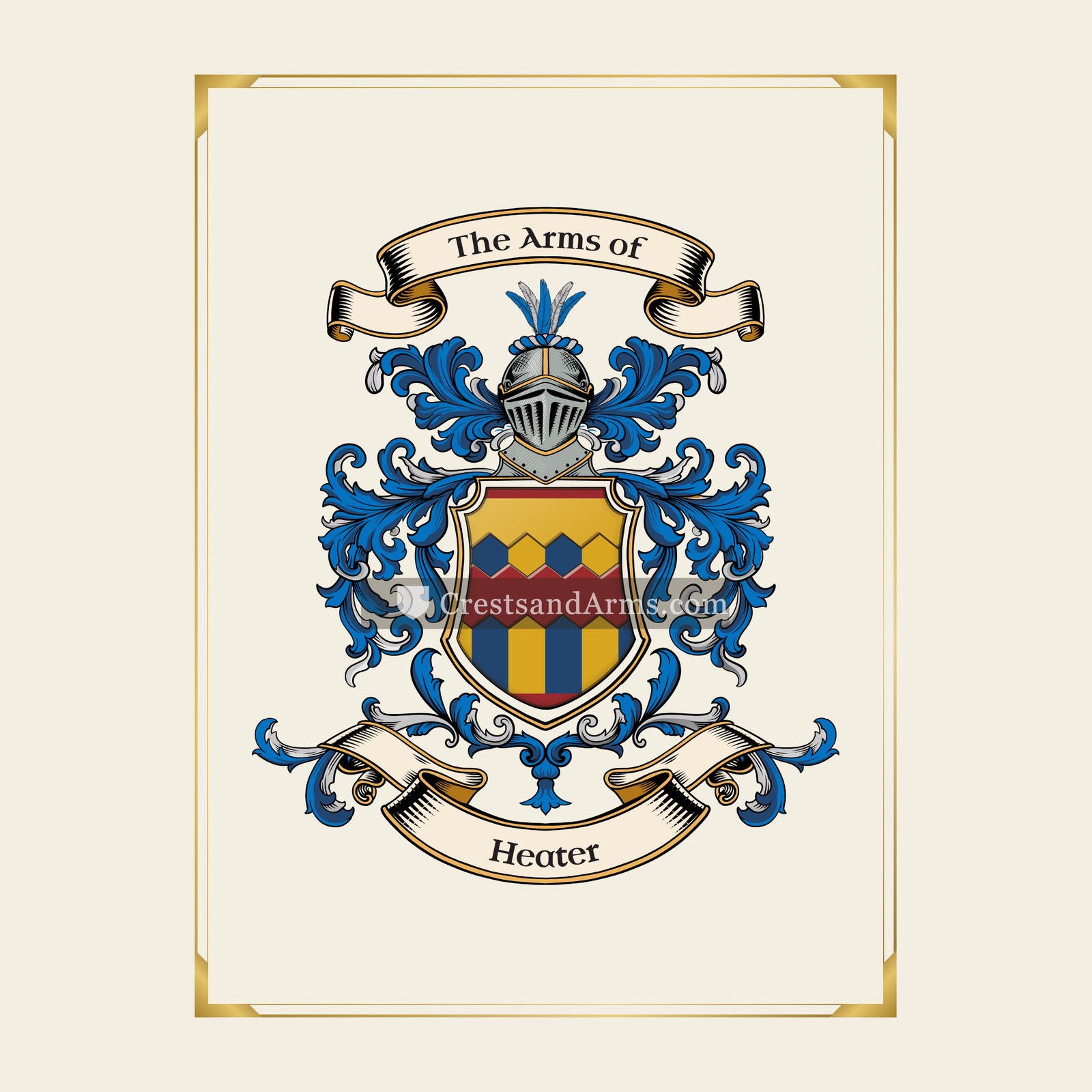With gold border