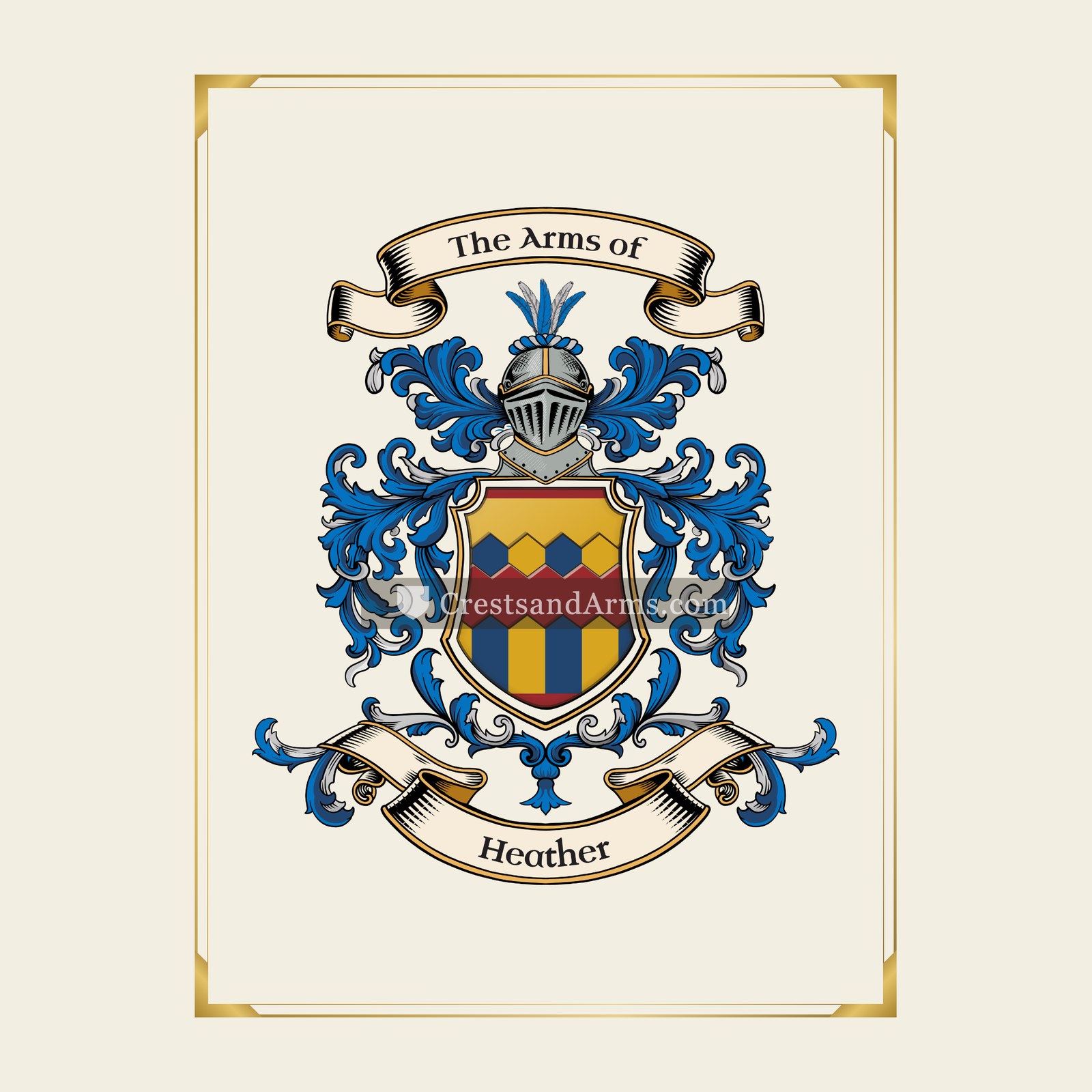 With gold border