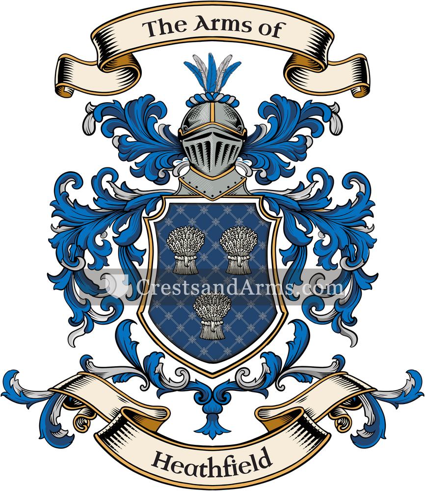 The Heathfield coat of arms, drawn from the recorded blazon