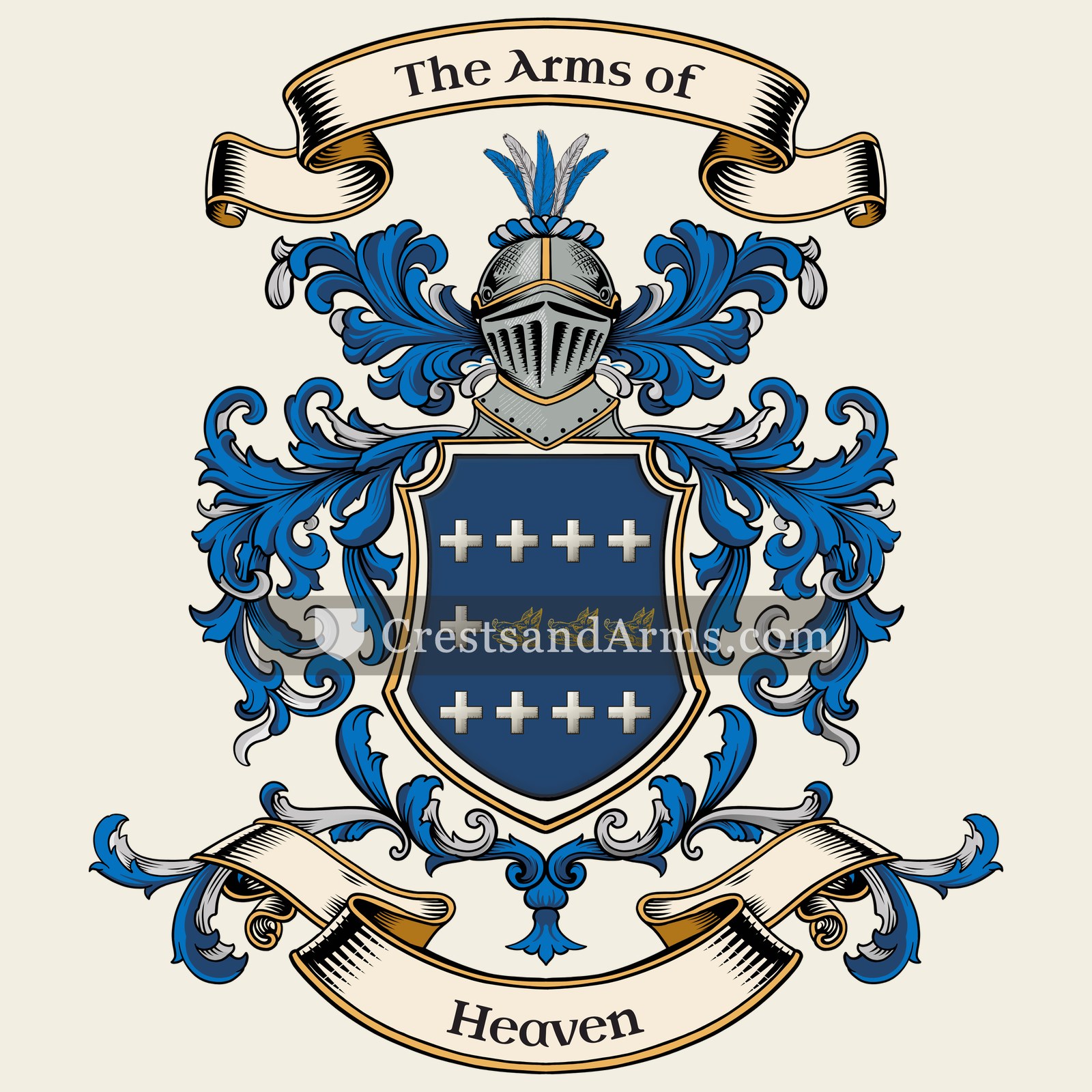 The Heaven coat of arms, drawn from the recorded blazon