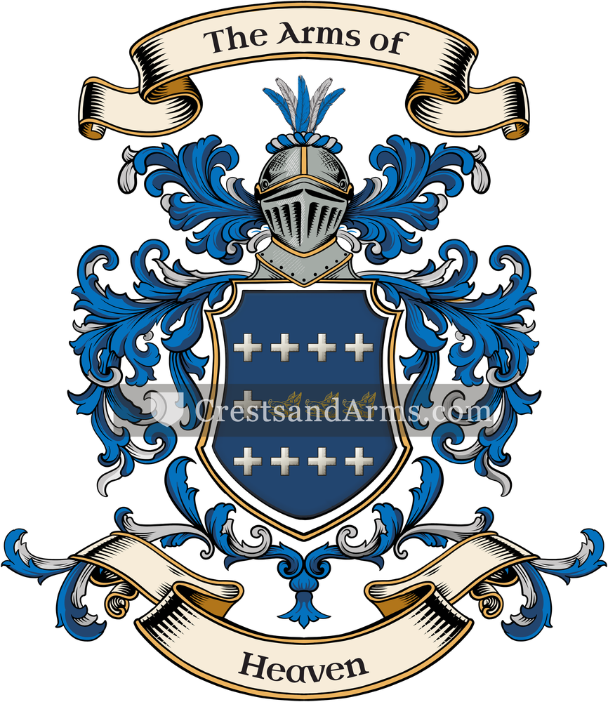 The Heaven coat of arms, drawn from the recorded blazon