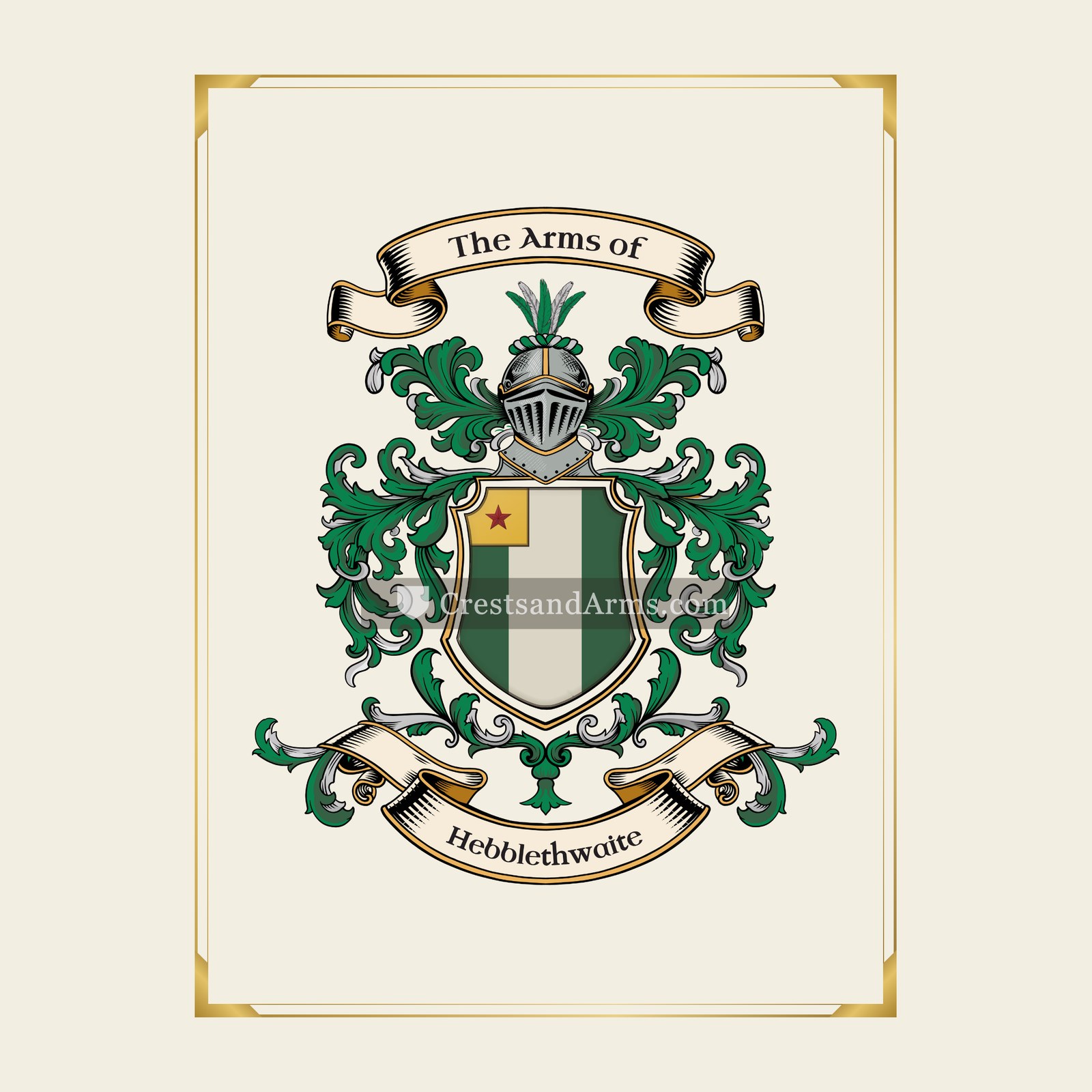 With gold border