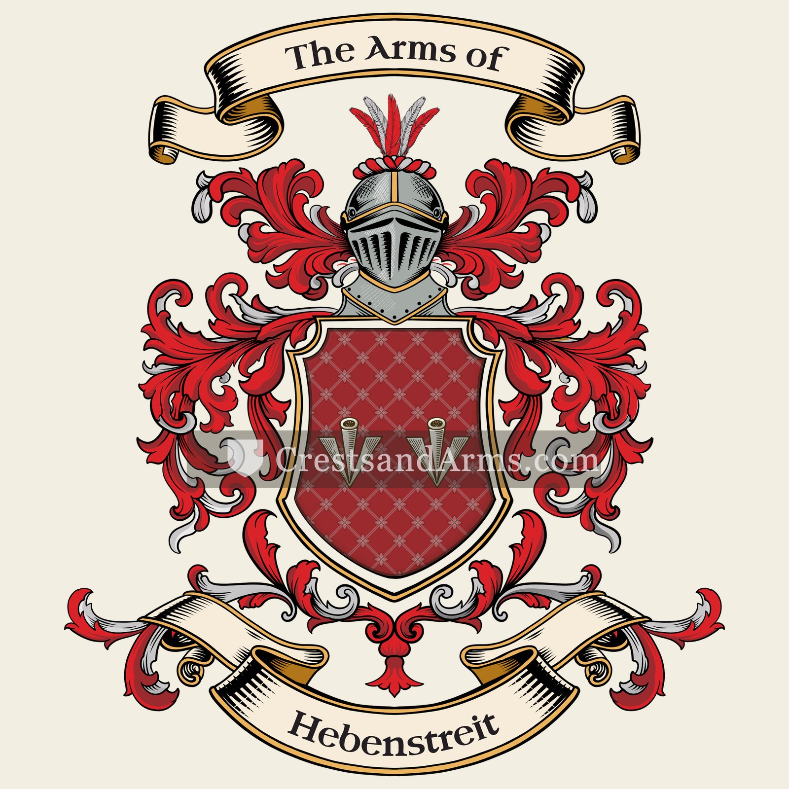 The Hebenstreit coat of arms, drawn from the recorded blazon