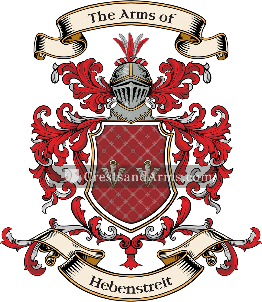 The Hebenstreit coat of arms, drawn from the recorded blazon