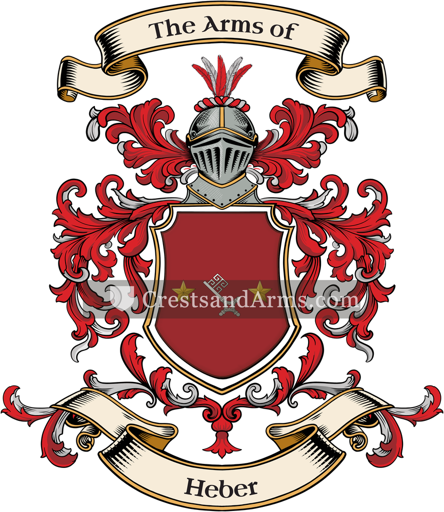 The Heber coat of arms, drawn from the recorded blazon