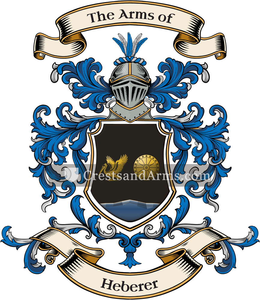 The Heberer coat of arms, drawn from the recorded blazon