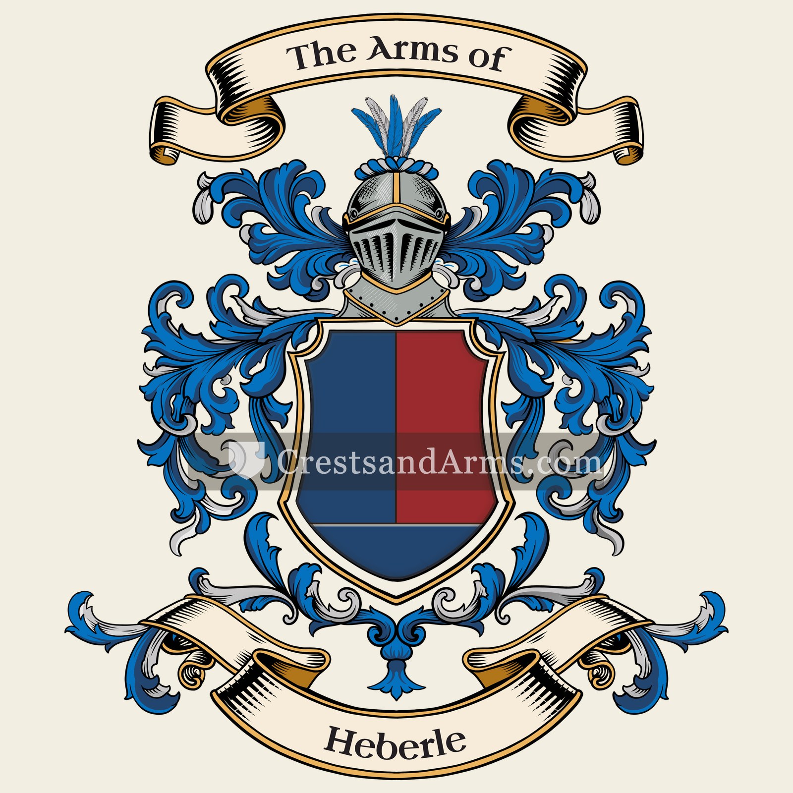 The Heberle coat of arms, drawn from the recorded blazon