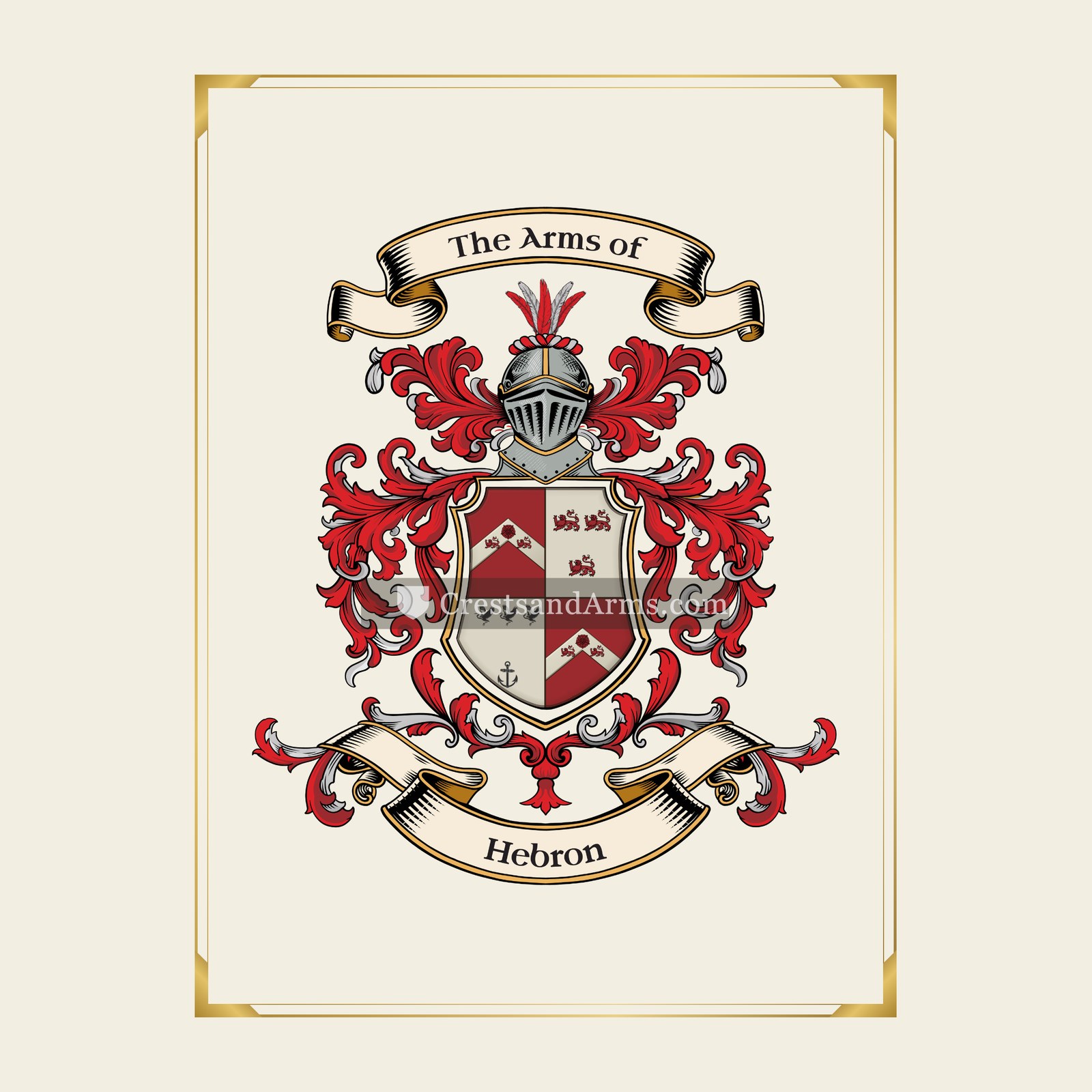 With gold border