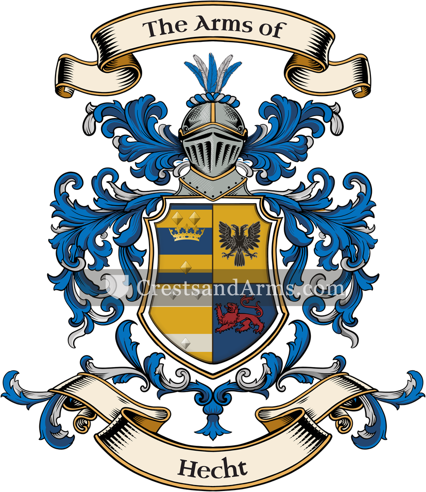The Hecht coat of arms, drawn from the recorded blazon