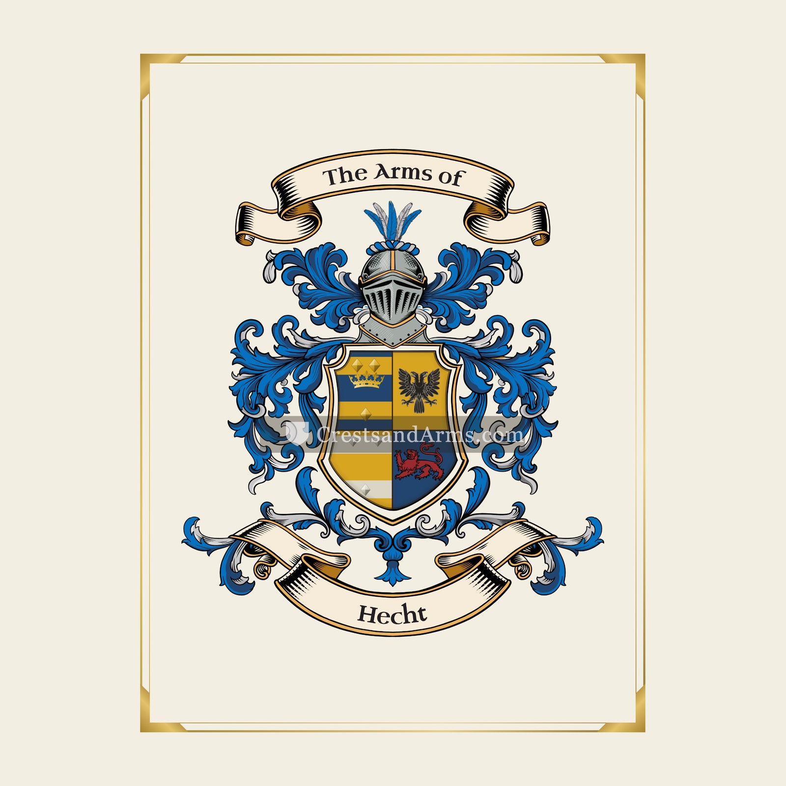 With gold border