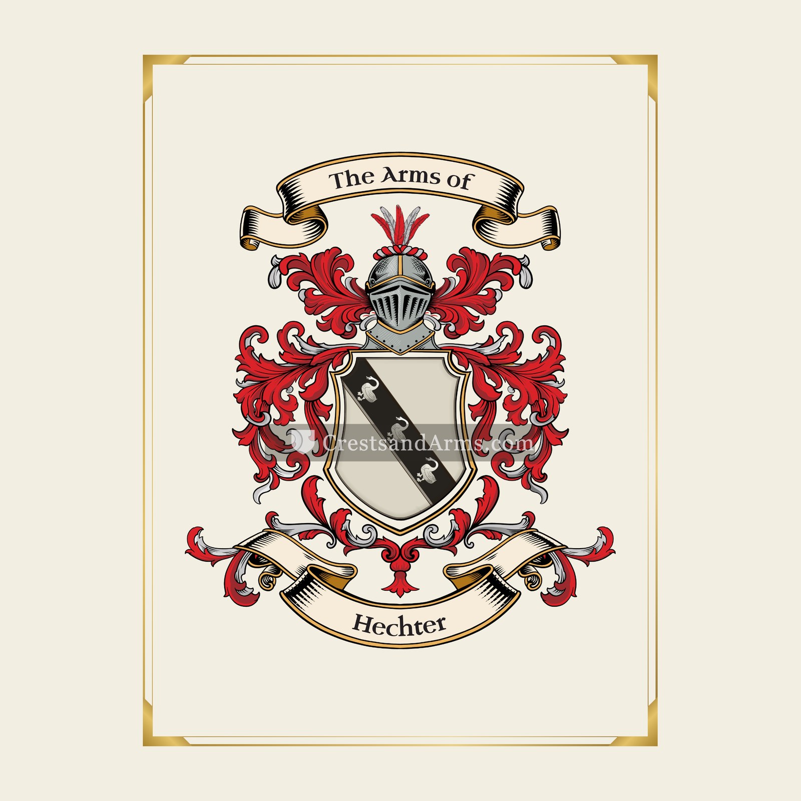 With gold border