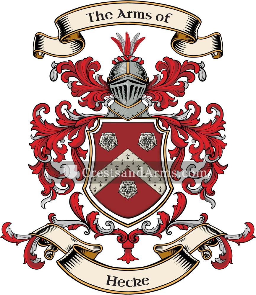 The Hecke coat of arms, drawn from the recorded blazon