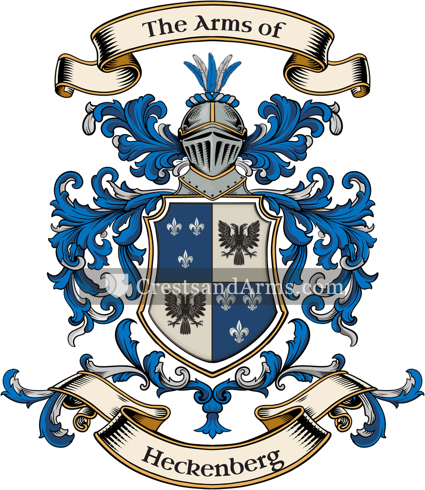The Heckenberg coat of arms, drawn from the recorded blazon