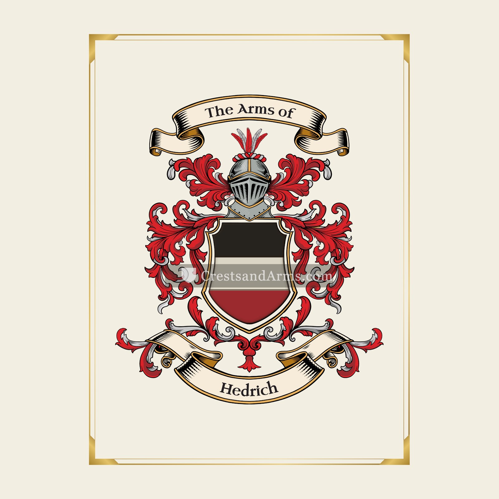 With gold border