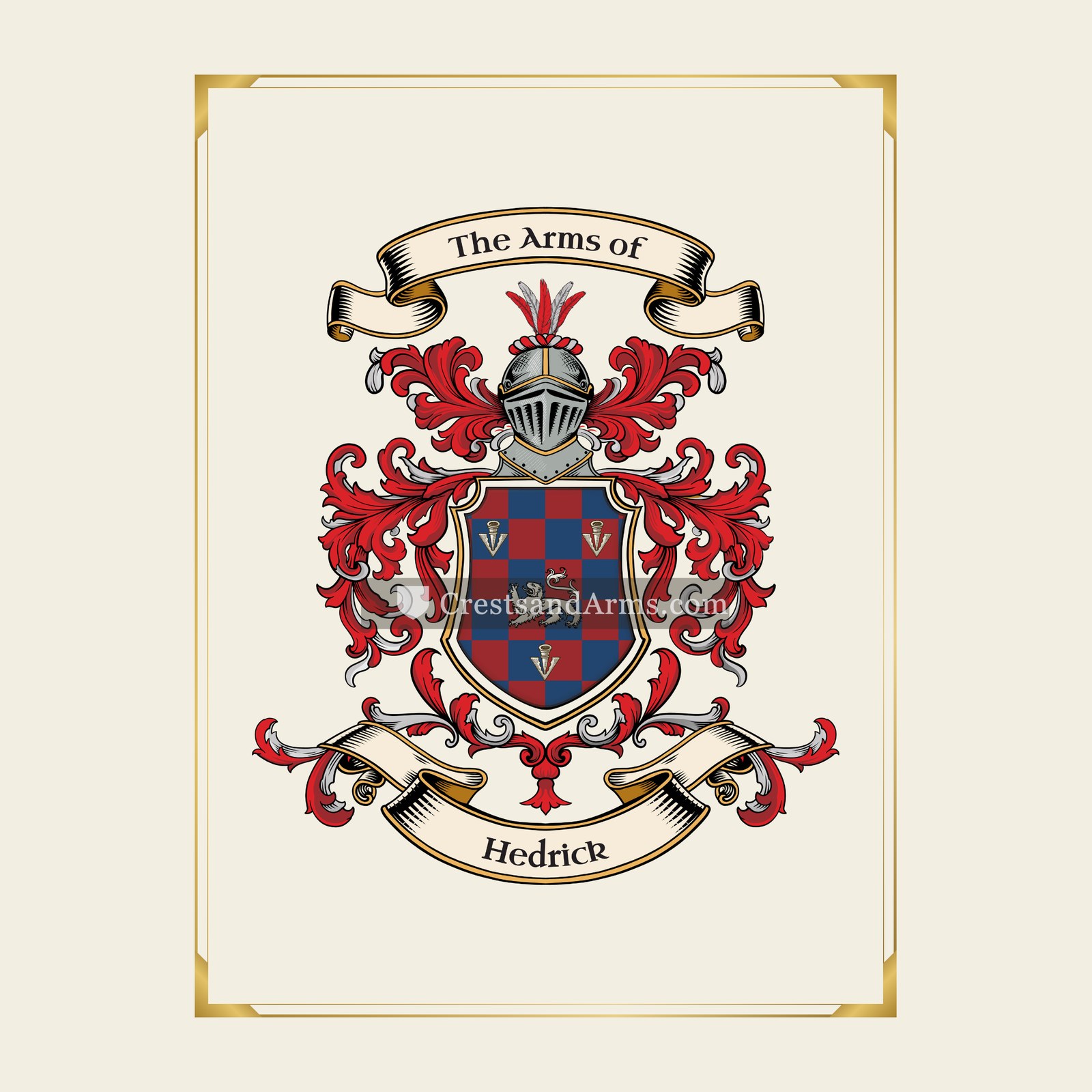 With gold border