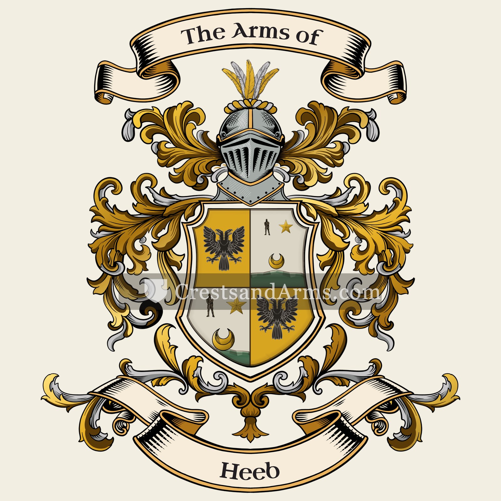 The Heeb coat of arms, drawn from the recorded blazon
