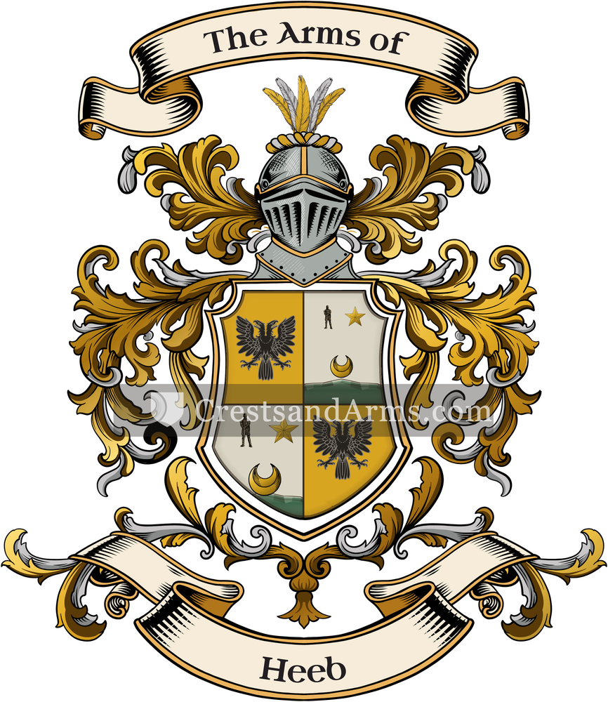 The Heeb coat of arms, drawn from the recorded blazon