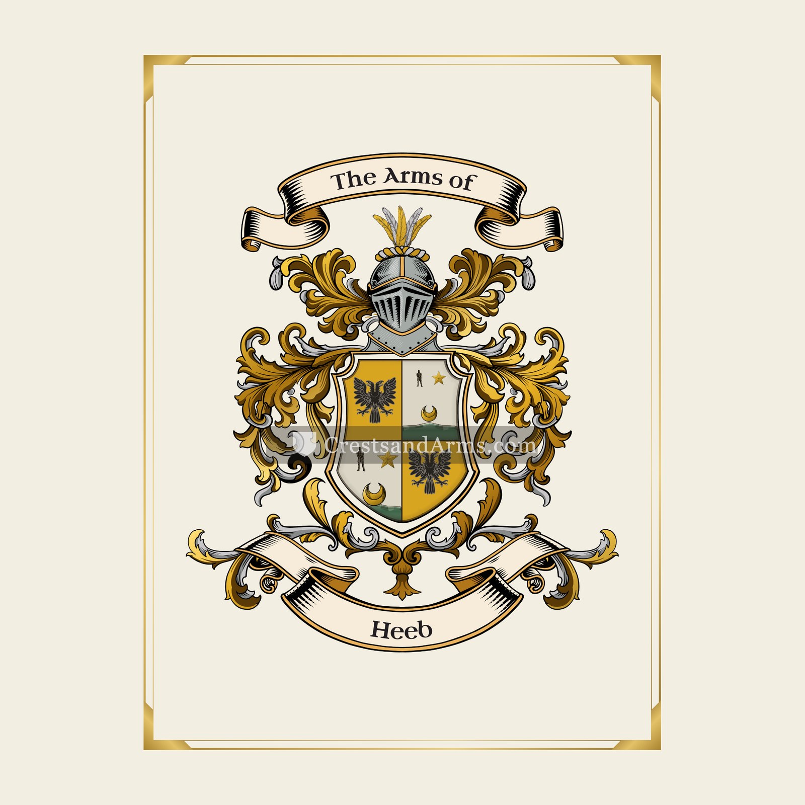 With gold border