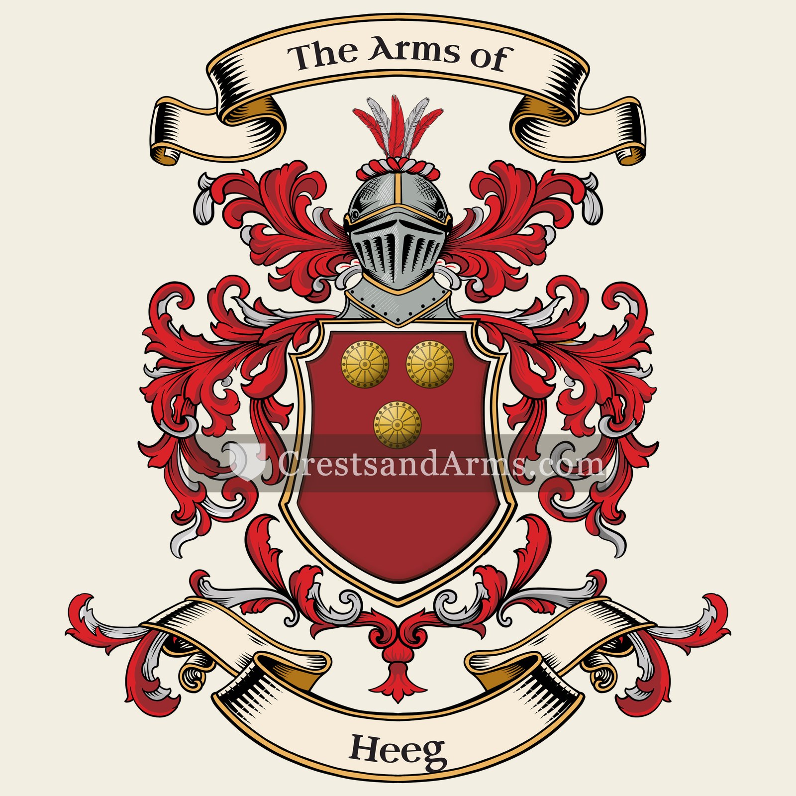 The Heeg coat of arms, drawn from the recorded blazon