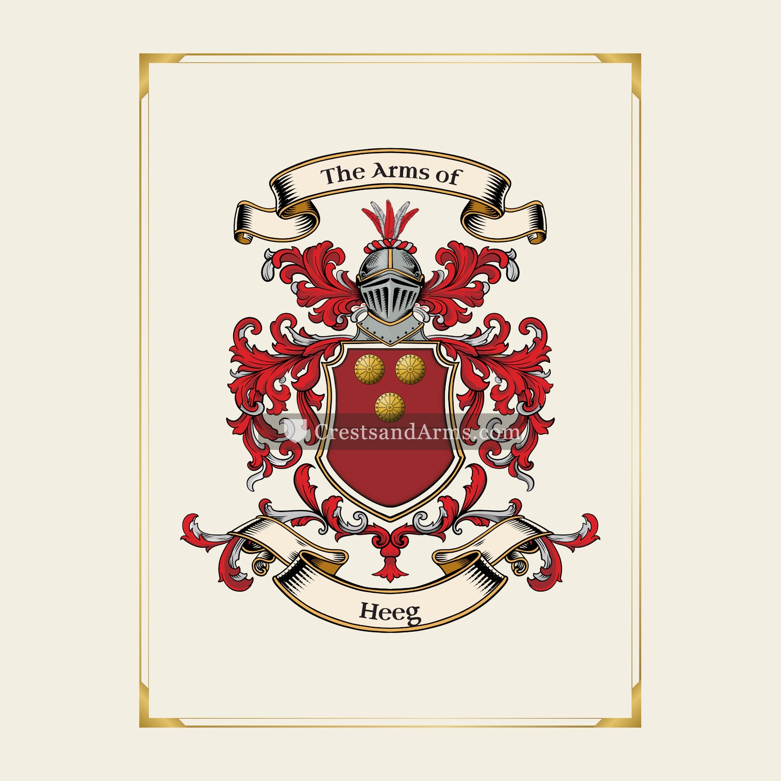 With gold border