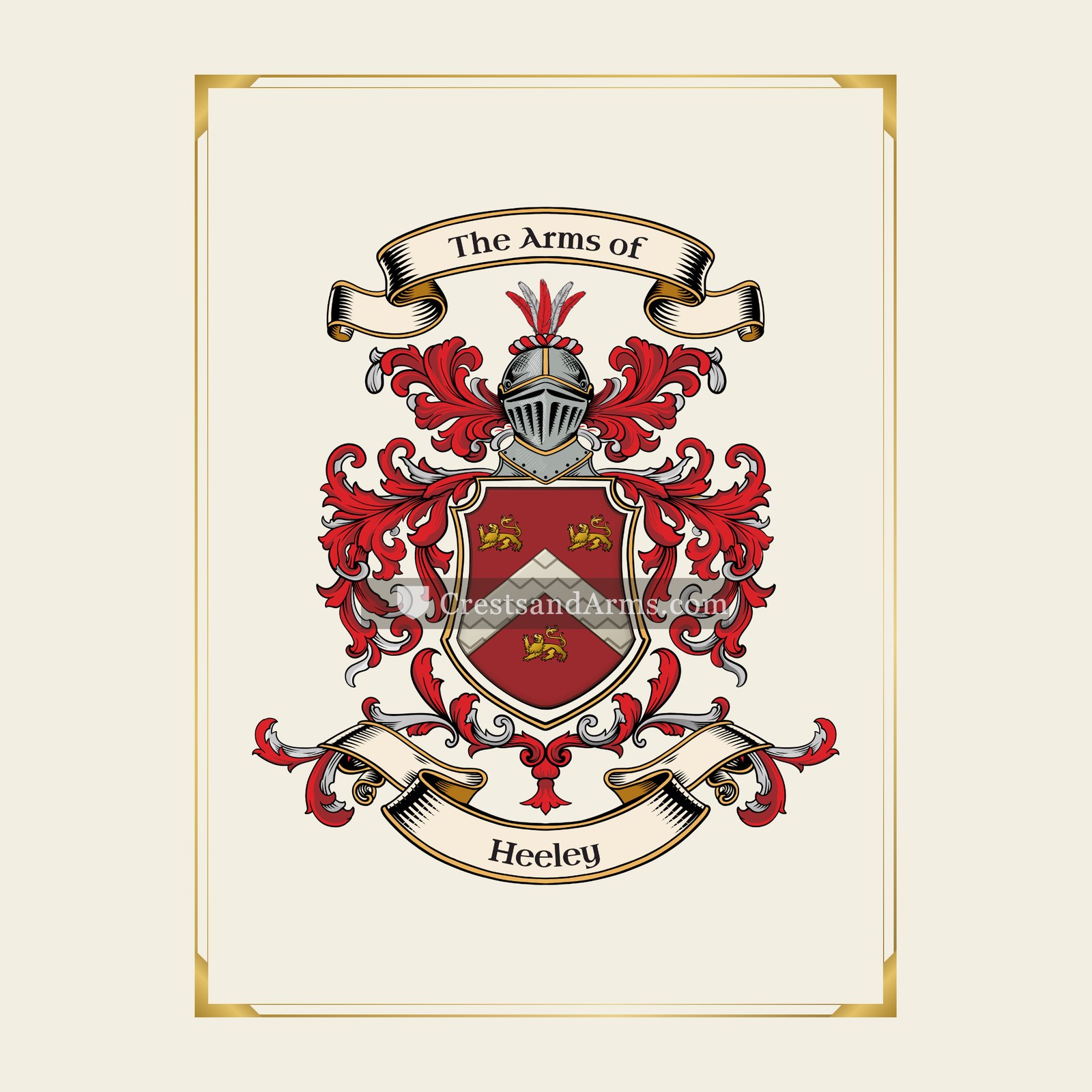 With gold border