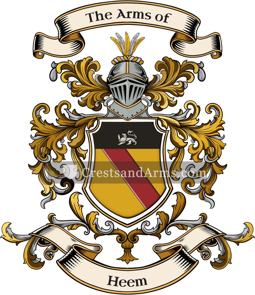 The Heem coat of arms, drawn from the recorded blazon